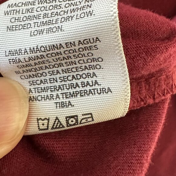 Red XXL George Long Sleeve Tee Shirt  100% Cotton - Picture 8 of 9